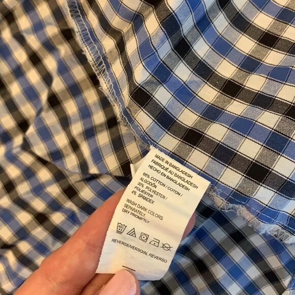 Van Heusen Men’s Size Small 14-14.5 Plaid Collared Button-Down Dress Shirt - Picture 5 of 7